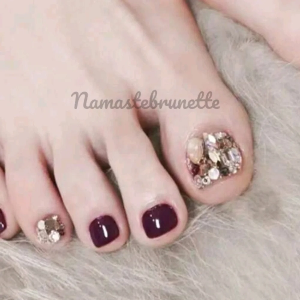 2/$16 3D Rhinestone & Glitter Press on Toenails